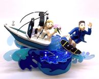 Wedding Cake Toppers, Custom Wedding Cake Toppers Nautical Wedding, Boating Wedding Cake Toppers 3 small