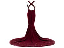 Custom Crystallized Evening Gown Formal Prom Dress Wedding Attire Bling European Crystals Bedazzled 2 small