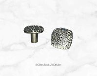 Bling Cabinet Knobs Crystallized Square Satin Nickel European Crystals Bedazzled Home Decor 1 small