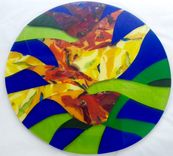 Fused Glass Charger - Ulu Pua 1 small