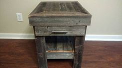 Rustic Fence Wood Night Stand End Table 2 small