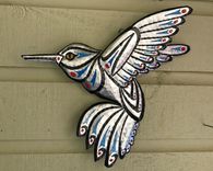 Hummingbird Spirit - Aluminum Metal Bird Tribal Wall Sculpture 1 small