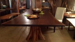 Walnut Live Edge Table With Custom Root Bases 4 small