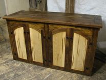 Rustic Tv Lift Cabinet With Spaulted Maple Doors 1 small