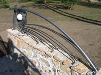 Deck Railing With Light Fixtures. 4 small