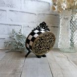 Courtly Clock Hand Painted Checks Clock Checkered Decor 4 small