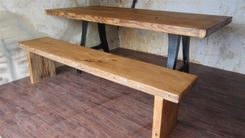 Reclaimed Wood Kitchen Table Industrial Legs 1 small