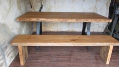 Reclaimed Wood Kitchen Table Industrial Legs 2 small
