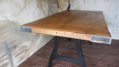 Reclaimed Wood Kitchen Table Industrial Legs 5 small