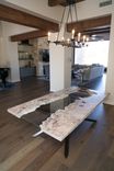 4x9ft French Mappa Burl Live Edge Glass Inlay River Dining Table 1 small