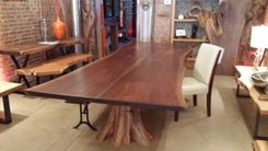 Walnut Live Edge Table With Custom Root Bases 1 small