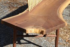 Live Edge Walnut Spindle Back Bench 5 small