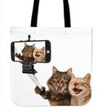 Custom Tote Bag, Selfie Cats - Tote Bag, Bff Gift, Custom Shopping Bag, Besties Gift 1 small