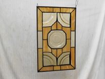 Stained Glass Plate Panel 1930s Depression Glass Madrid Window Treatment 9 small