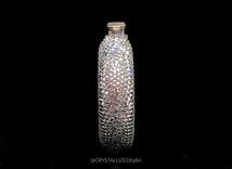 Crystallized Flask Alcohol Container Round Bar Bling European Crystals Bedazzled 3 small