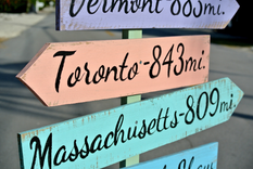 Wood Destination Signage Wedding Gift Idea. Directional Arrows Sign Post 3 small