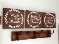 Rustic Farmhouse Bathroom Signs Set 3 small