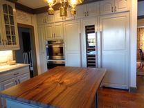 Appliance Wall & Live Edge Walnut Island Top. 1 small
