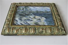 Framed Original Acrylic Seascape Painting, 14" X 12" 5 small