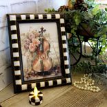 Black And White Checked Picture Frame With Checked Tea Light Candle 4 small