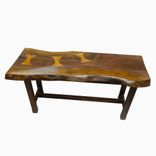 Smooth Shellac Finished Live Edge Walnut Bench 1 small