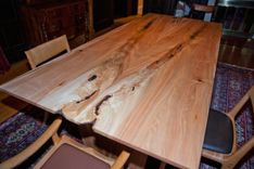 Slver Maple Crotch Figure Dining Table 1 small