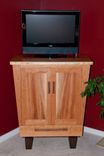 Live Edge Curly Cherry, Walnut And American Lacewood Cabinet. 1 small