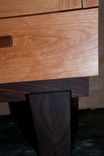Live Edge Curly Cherry, Walnut And American Lacewood Cabinet. 2 small