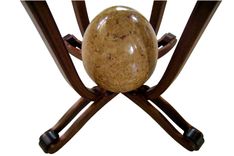 Beveled Parquet Table With Sculpted Egg 3 small