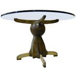 Sculpted Log Base Table With Feet 1 small