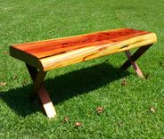Live Edge Cedar Bench With Steel Powder Coated Legs 1 small