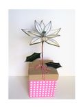 Poinsettia In White Stained Glass- Industrial Flower- Everlasting Bloom 3 small