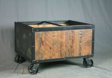 Reclaimed Wood File Cart. Rolling. Vintage Rustic & Modern Office Furniture. Customizable. 1 small