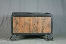 Reclaimed Wood File Cart. Rolling. Vintage Rustic & Modern Office Furniture. Customizable. 4 small
