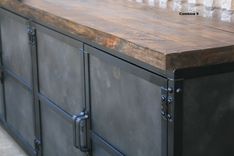 Industrial Credenza, Media Console, Reclaimed Wood Buffet.  Handmade. Tv Stand. 5 small