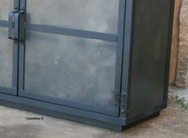 Industrial Credenza, Media Console, Reclaimed Wood Buffet.  Handmade. Tv Stand. 2 small