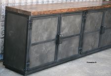 Industrial Credenza, Media Console, Reclaimed Wood Buffet.  Handmade. Tv Stand. 3 small