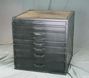 Vintage Flat File Cabinet Reclaimed Wood. Architectural & Drafting Cabinet, Tool Cabinet 2 small