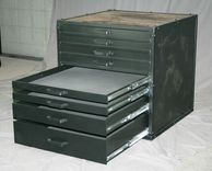 Vintage Flat File Cabinet Reclaimed Wood. Architectural & Drafting Cabinet, Tool Cabinet 3 small