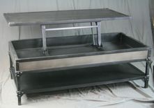 Handmade Vintage Industrial Steel Lift Top Coffee Table With Shelf 3 small