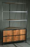 Industrial Corner Hutch. Wood & Steel Laundry Unit. Storage Cabinet. Curio Cabinet. Handmade. 1 small