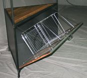 Industrial Corner Hutch. Wood & Steel Laundry Unit. Storage Cabinet. Curio Cabinet. Handmade. 4 small