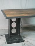 Custom Handmade Modern Industrial Desk W/ Girder Legs. 2 small
