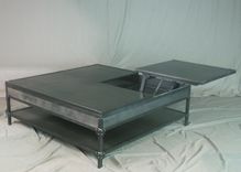 Industrial Lift Top Coffee Table - Vintage Steel Double Lift Top Coffee Table 4 small