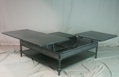 Industrial Lift Top Coffee Table - Vintage Steel Double Lift Top Coffee Table 1 small