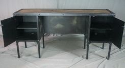 Vintage Industrial Desk With Side Cabinet Storage - Vanity 2 small