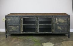 Vintage Industrial Media Console/Credenza/Buffet Urban Modern Design, Loft Decor, Metal Sideboard 2 small