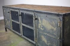 Vintage Industrial Media Console/Credenza/Buffet Urban Modern Design, Loft Decor, Metal Sideboard 1 small