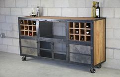 Reclaimed Wood Liquor Cabinet / Bar. Vintage Industrial, Urban Modern Style. Distressed. 3 small