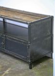 Industrial Media Console/Credenza - Urban Modern, Vintage Credenza. Reclaimed Wood Top & Steel 4 small